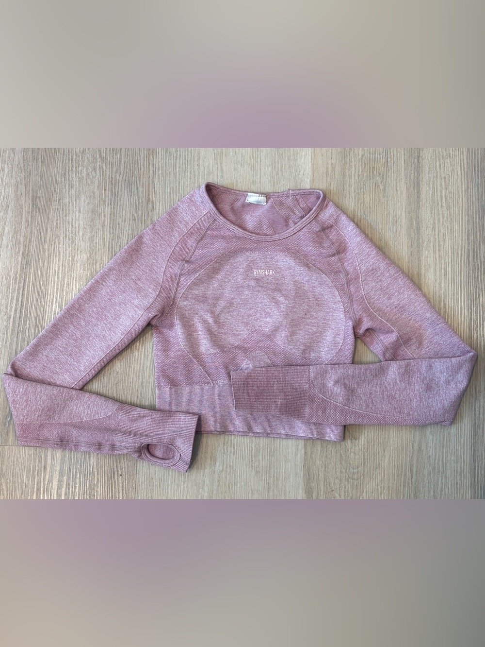 Gymshark Dusty Rose Seamless Crop Key Hole Back Long Sleeve